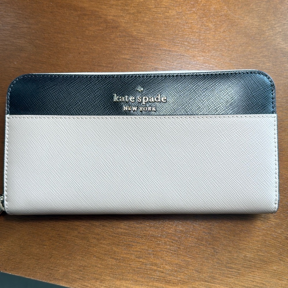 Black and tan Kate Spade wallet